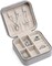 Small Travel Jewelry Box Organizer Display Case for Girls Women Gift Rings Earrings Necklaces Storage, Light Grey